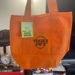 Trader Joe's Orange Canvas Tote Bag